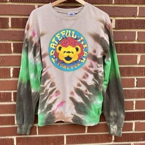 Grateful Dead Forever Women's Teddy Graphic Tie Dye‎ Sweatshirt Pullover Medium